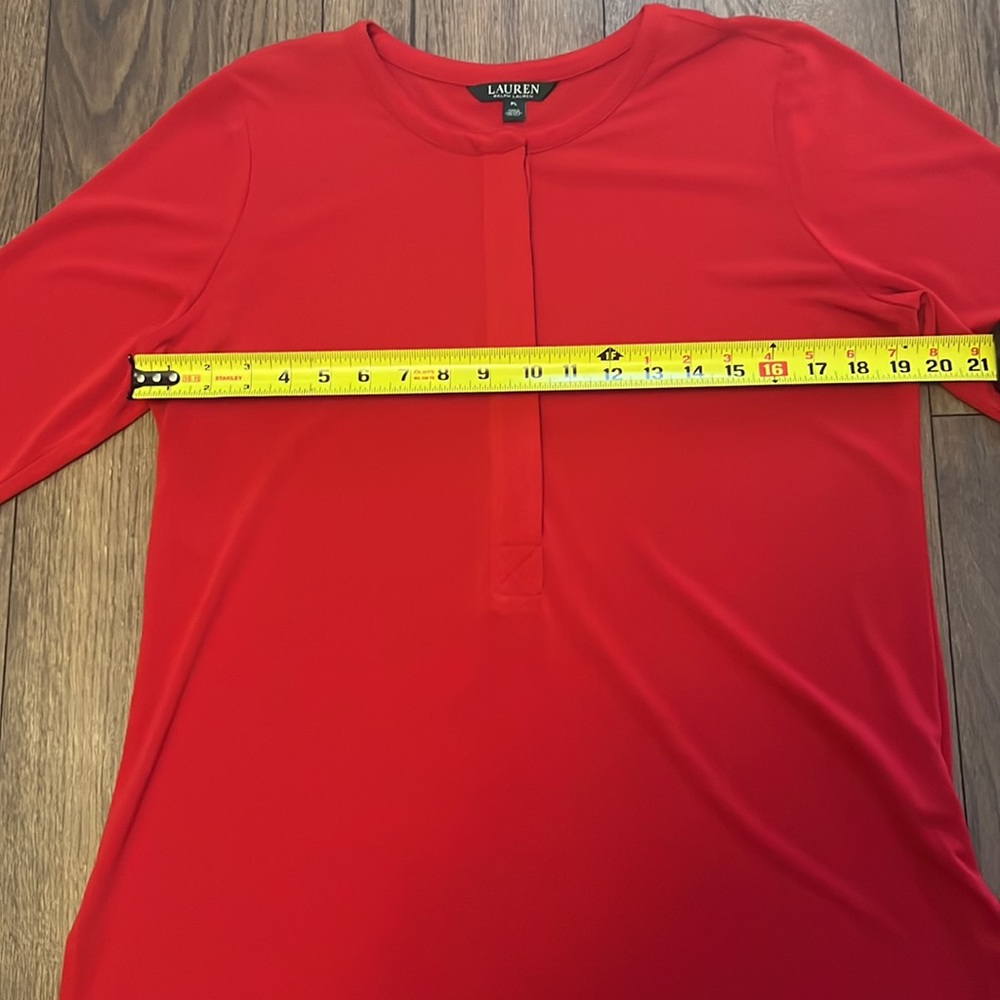 Lauren Ralph Lauren red tunic style top - Picture 7 of 8